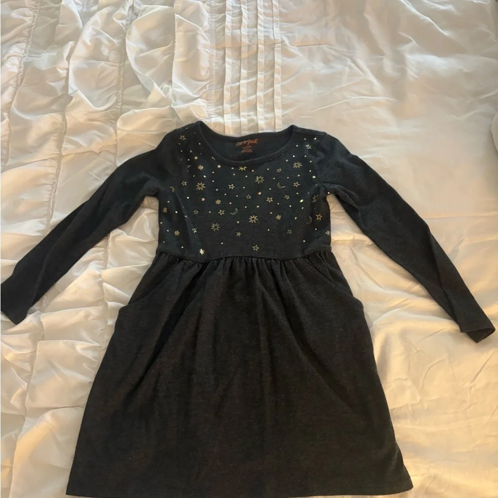 Cat & Jack B Stars and Moon Long Sleeve Sweater Dress